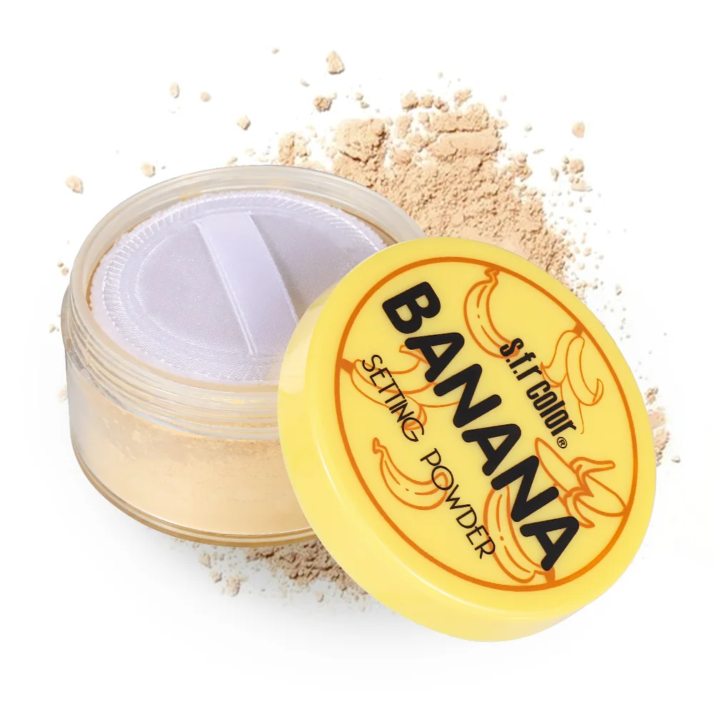 S.f.r Color Banana Loose Setting Powder, Oil Control Matte Baking Powder, Long Lasting Brightening Face Makeup Powder With Puff For All Skin Tones