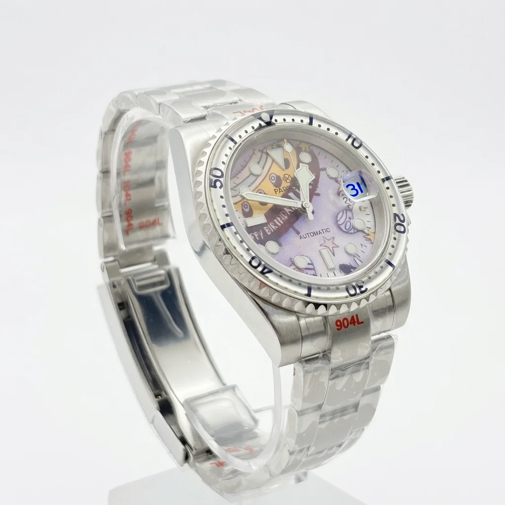 PARNSRPE's new automatic mechanical watch NH35 Submariner's curious dial sapphire mirror is of high quality. view 5