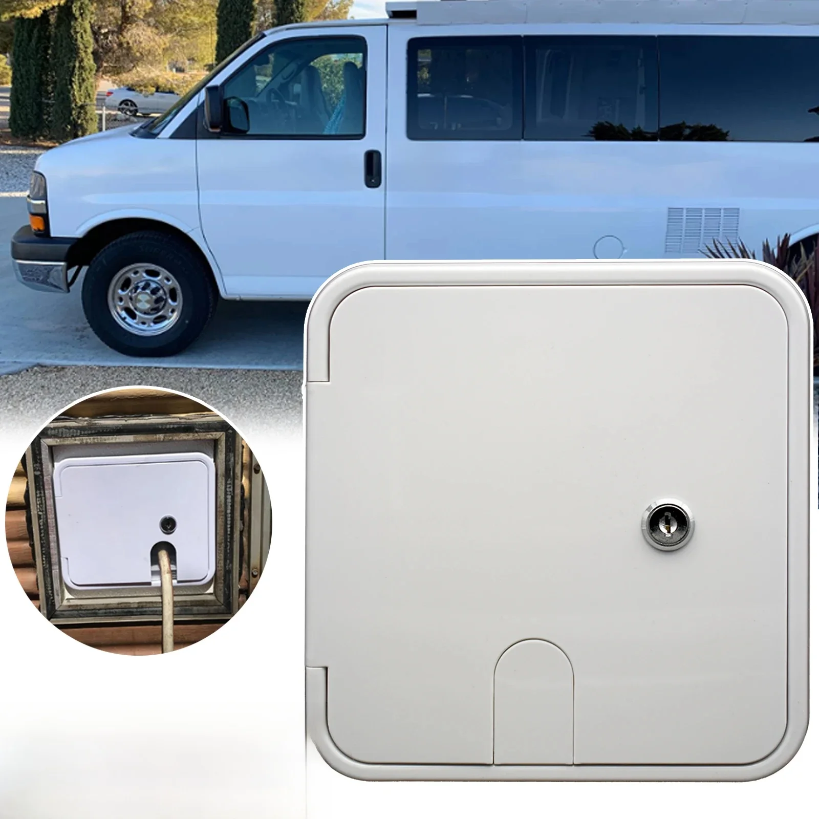 RV carré cordon d'alimentation câble trappe clé de sécurité fenêtre coulissante étanche pour camping-car bateau Yacht camping-car câble électrique couverture blanc