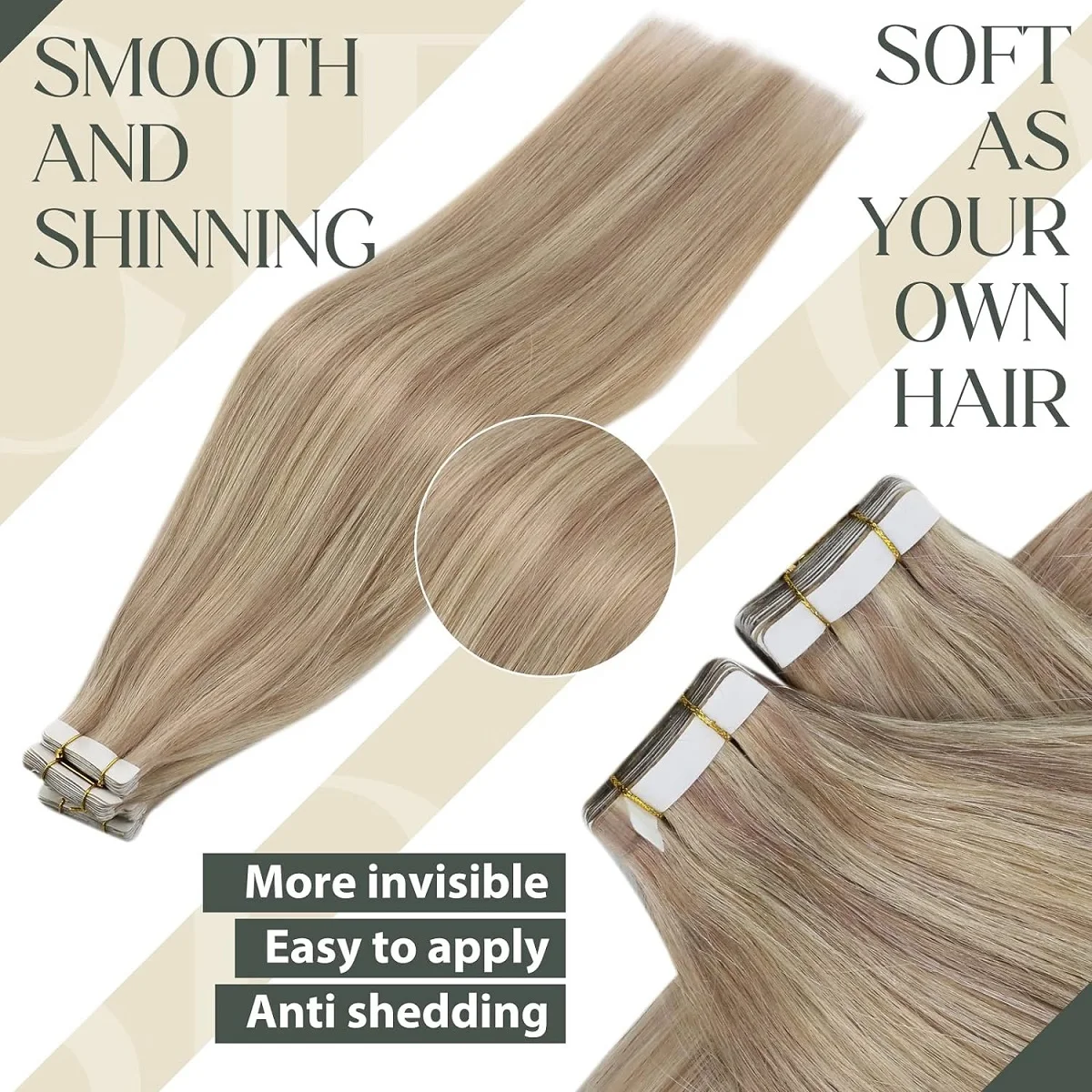 شريط غير مرئي في وصلات الشعر وصلات شعر ريمي حقيقية للنساء أشقر رمادي مختلط البلاتين أشقر مستقيم قطع الشعر