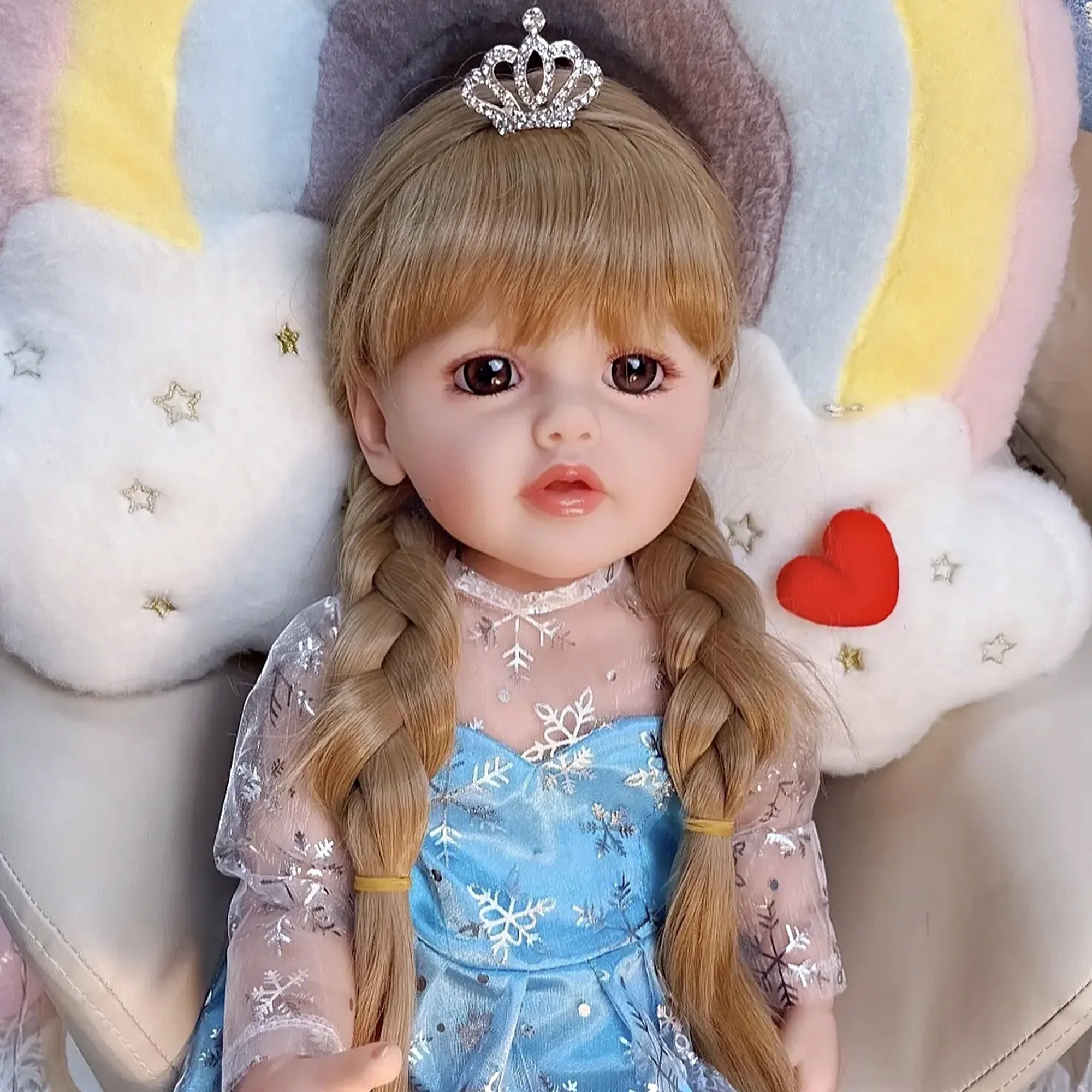 Princess Betty 22 Inch Reborn Dolls Painted Full Body Vinyl Bebe Reborn Toddler Girl Doll Muñecas Para Niñas