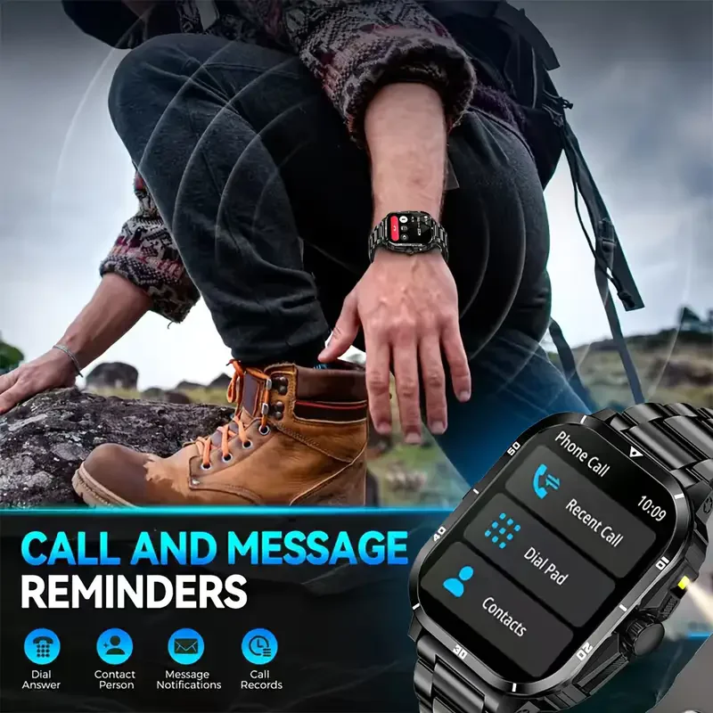 جديد الأصلي وعرة العسكرية الرجال ساعة ذكية بلوتوث دعوة اللياقة البدنية ساعة مساعد صوتي مقاوم للماء الرياضة Smartwatch لشاومي