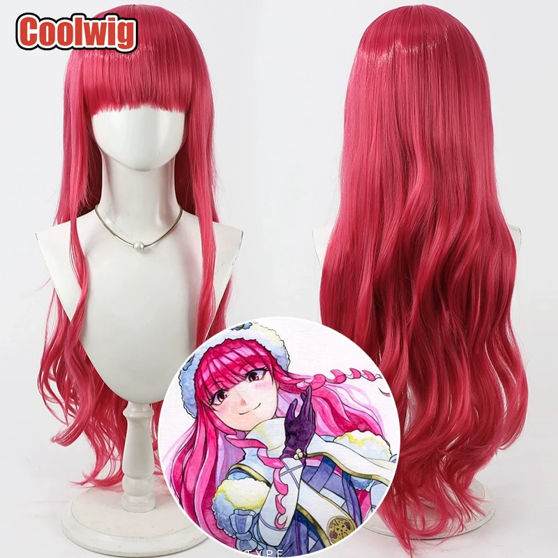 coolwig-人工毛-エネミーエグゼクティブ-ブーケ-コスプレウィッグ-no1-sentai-gozyuger-100cm-ウェーブ-ホットピンクウィッグ-耐熱性