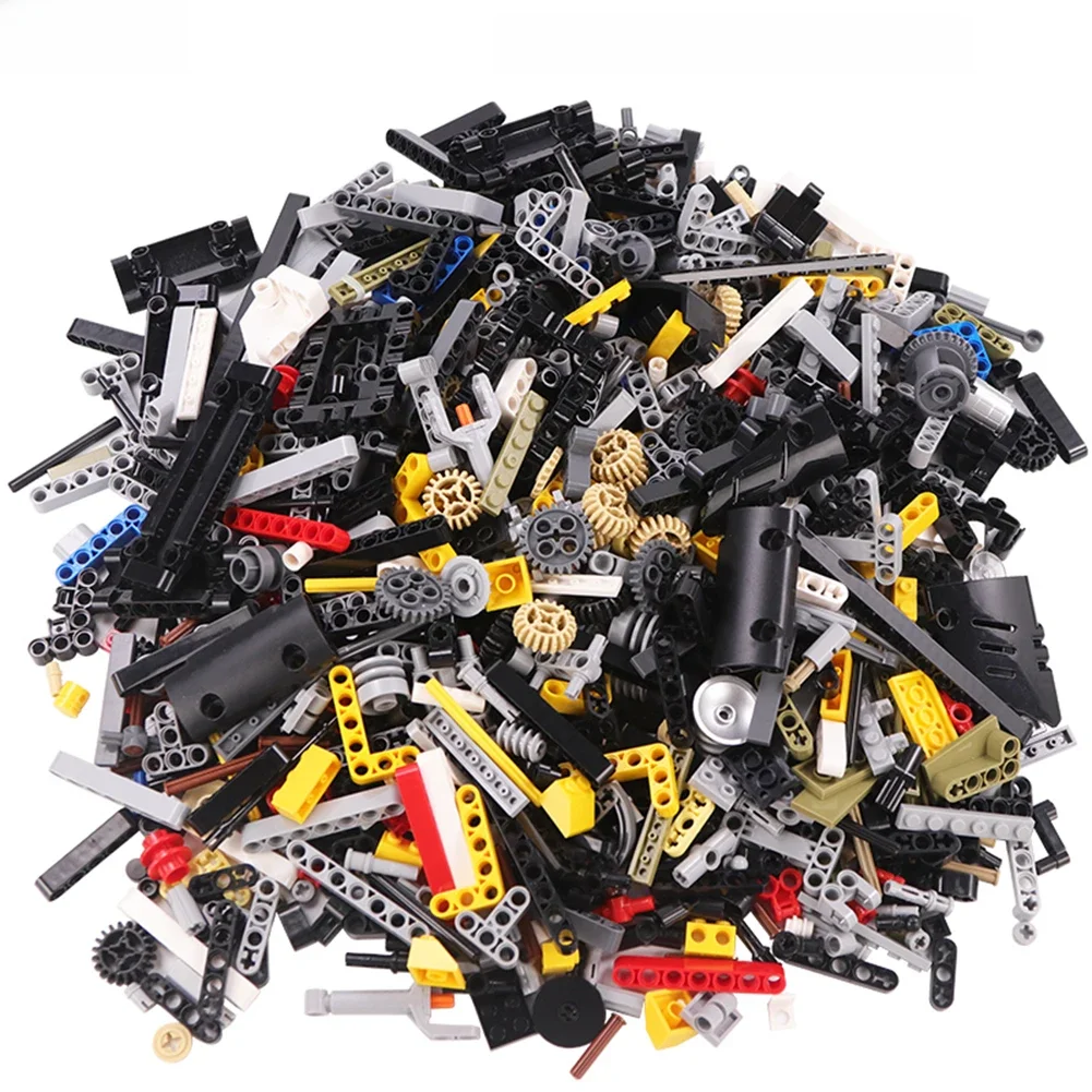 Pièces de briques techniques en vrac, axe transversal d'engrenage, bras de levage, broche, connecteur de faisceau, panneau technique, bloc de construction, fonctions d'alimentation MOC