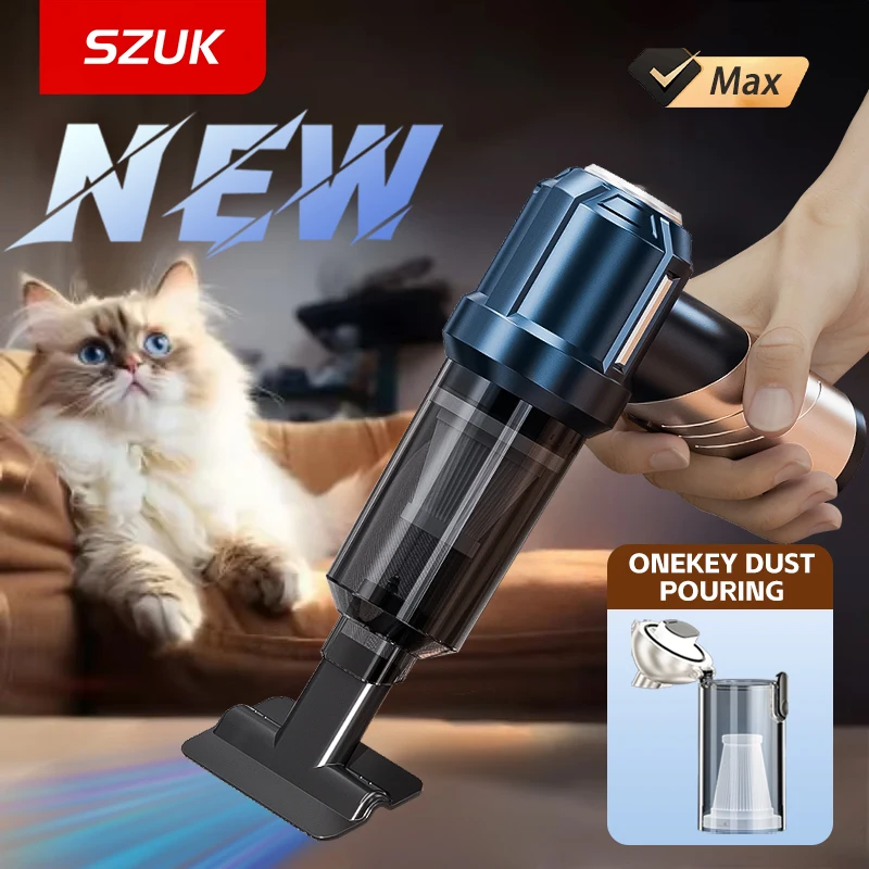 SZUK NEW Car Vacuum Cleaner Strong Suction Foldable Wireless Cleaner Cleaning Machine Cordless Portable HandHeld Vacuum Cleaner