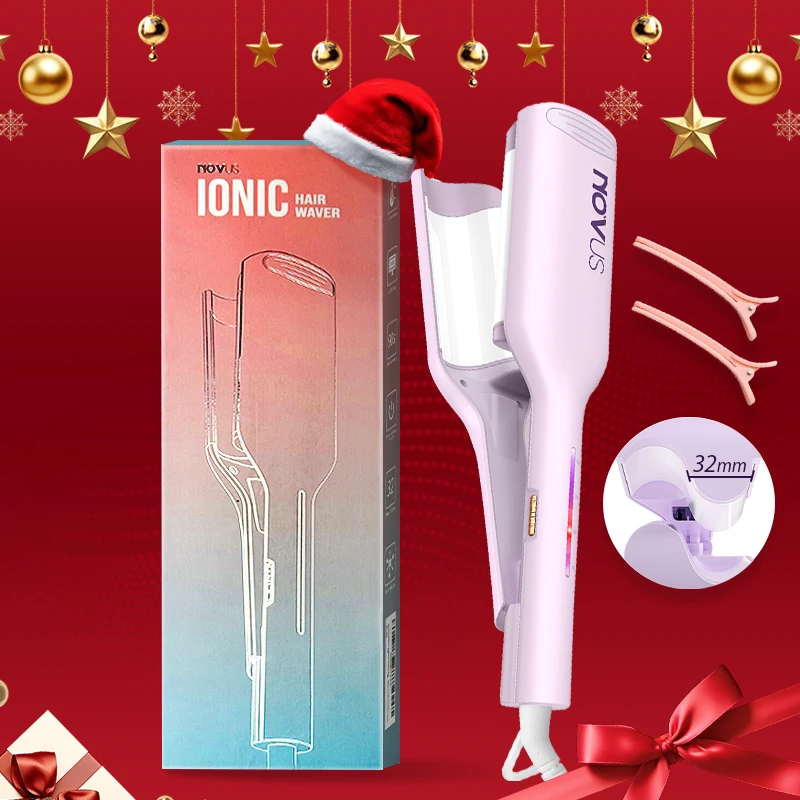 NOVUS 32mm curling iron anti-scalding 6000W negative ion curling head 30 seconds fast heating Christmas gift