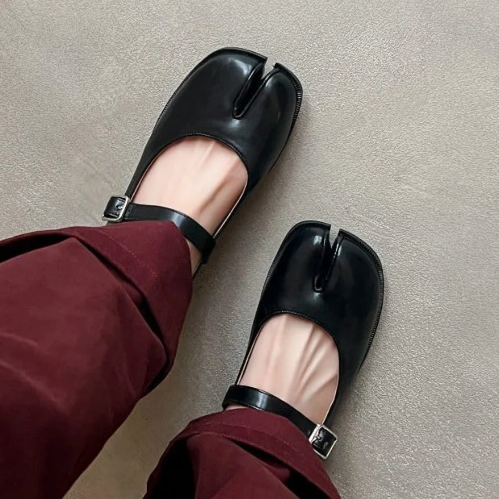 Women's Mary Jane Shoes Split Toe Ankle Buckle Strap Womens Flats Comfort Casual Dressy Party Work Dress Shoes view 5