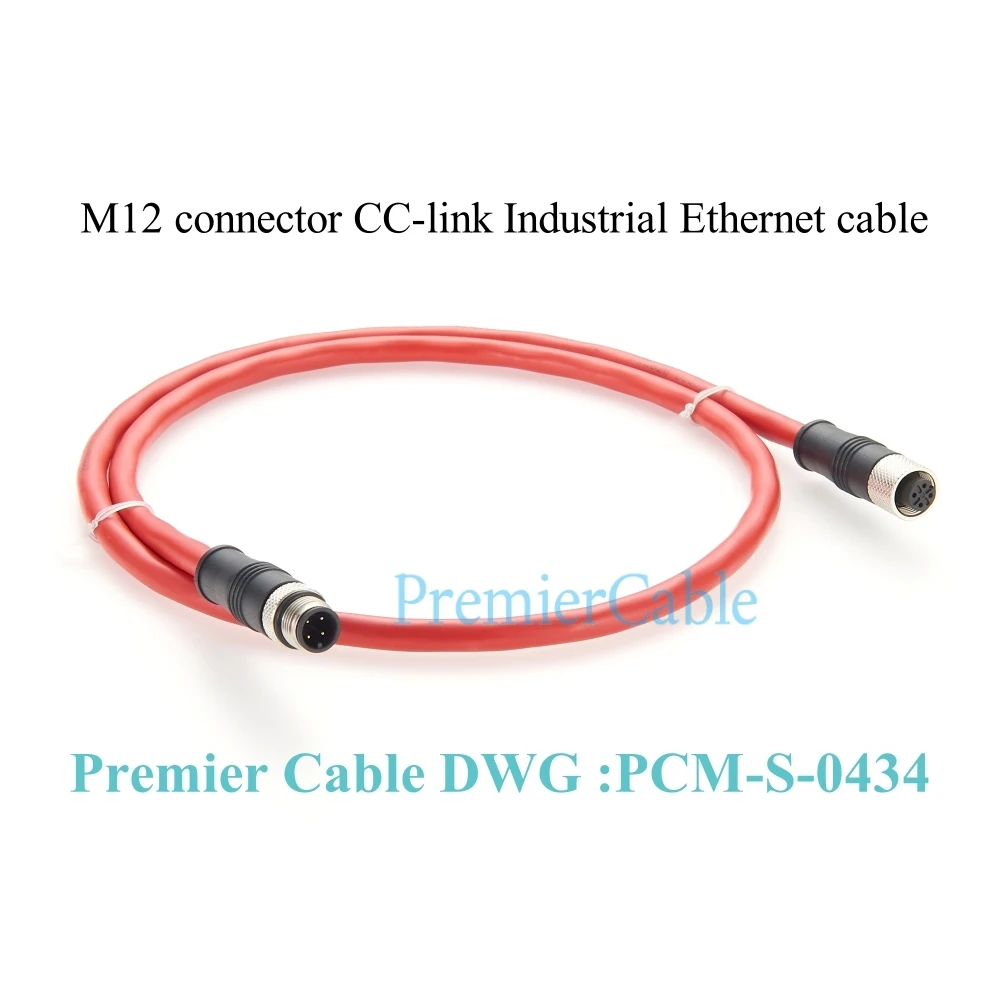 CC-Link M12 A-Code 4-Pin Stecker-Buchse-Verlängerungskabel, geschirmtes Feldbus-Netzwerk-Industriekabel, IP67 wasserdicht für Servo. – Detail 4