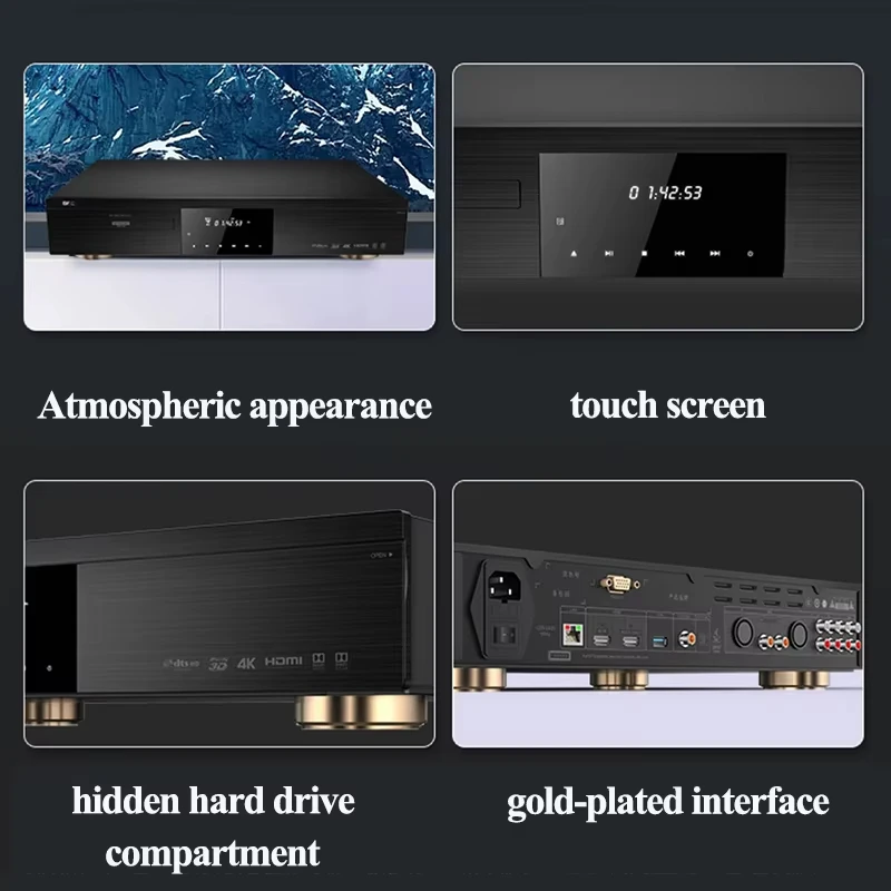 2025 НОВЫЙ GIEC G5800 4K UHD Blu-ray плеер DVD-плеер HD-плеер с отсеком жесткого диска DTS декодирование 12 бит цвет