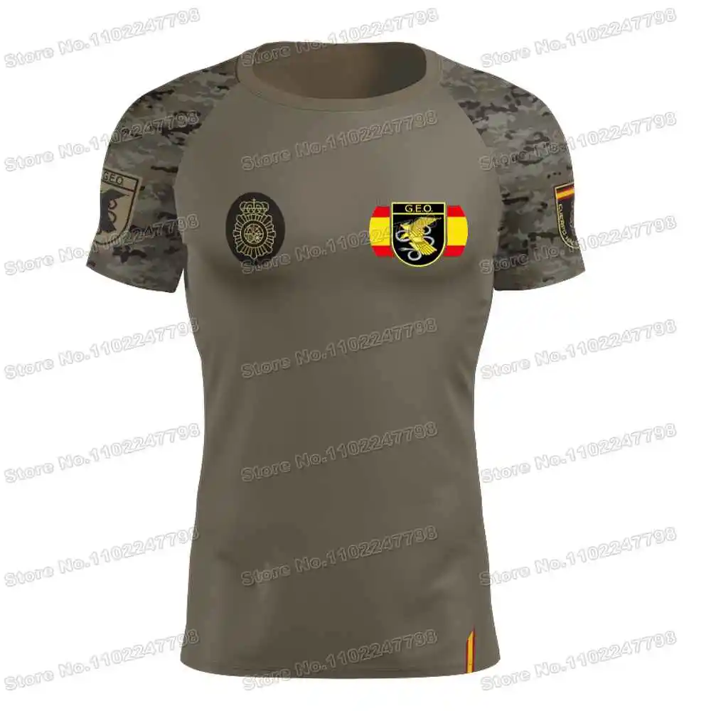 2023 GEO Arid National Police T Shirt Spain Militar Tech Shirts Men MTB Clothing Training Tops Fitness Jersey Running Sportswear