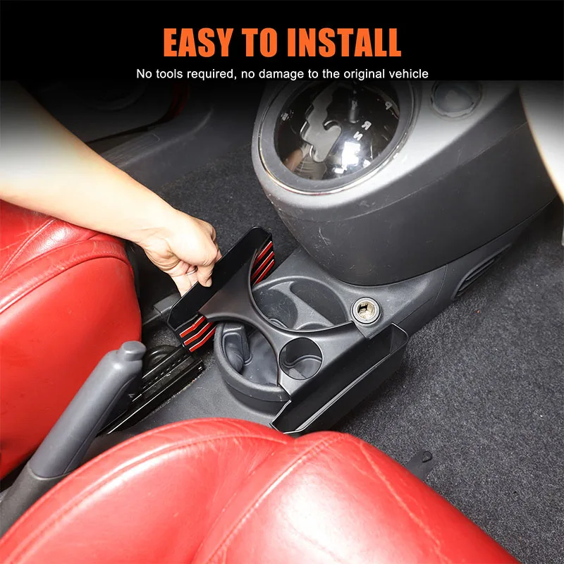 

For Fiat 500 2007-2024 ABS Black Car Center Console Side Storage Box Multi-Function Mobile Phone Tray Interior Accessories LHD