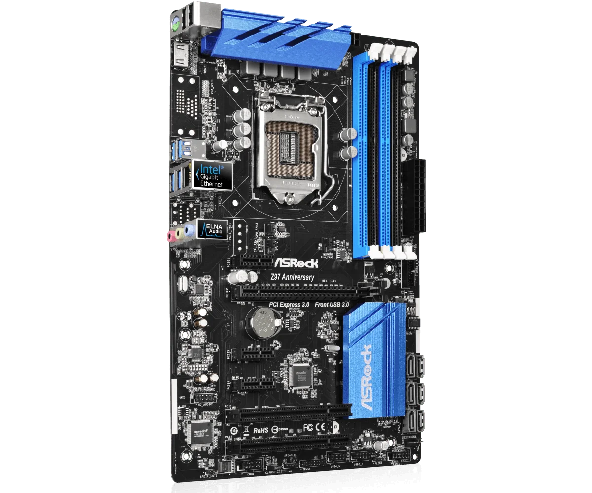 Imagem -03 - Asrock-motherboard Z97 Aniversário Lga 1150 Intel Z97 Xddr3 32gb Hdmi Usb 3.1 Atx Suporta 5ª Geração Núcleo Intel I7i5i3 Cpu