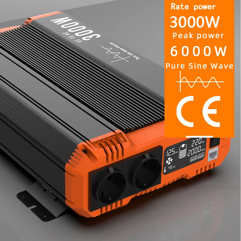 Fchao 6.0kw 4.0kw 3.0kw pure Sine Wave Inverter 12V 24V To 220V Converter LCD Display Voltage Transformer Auto Accessories UPS