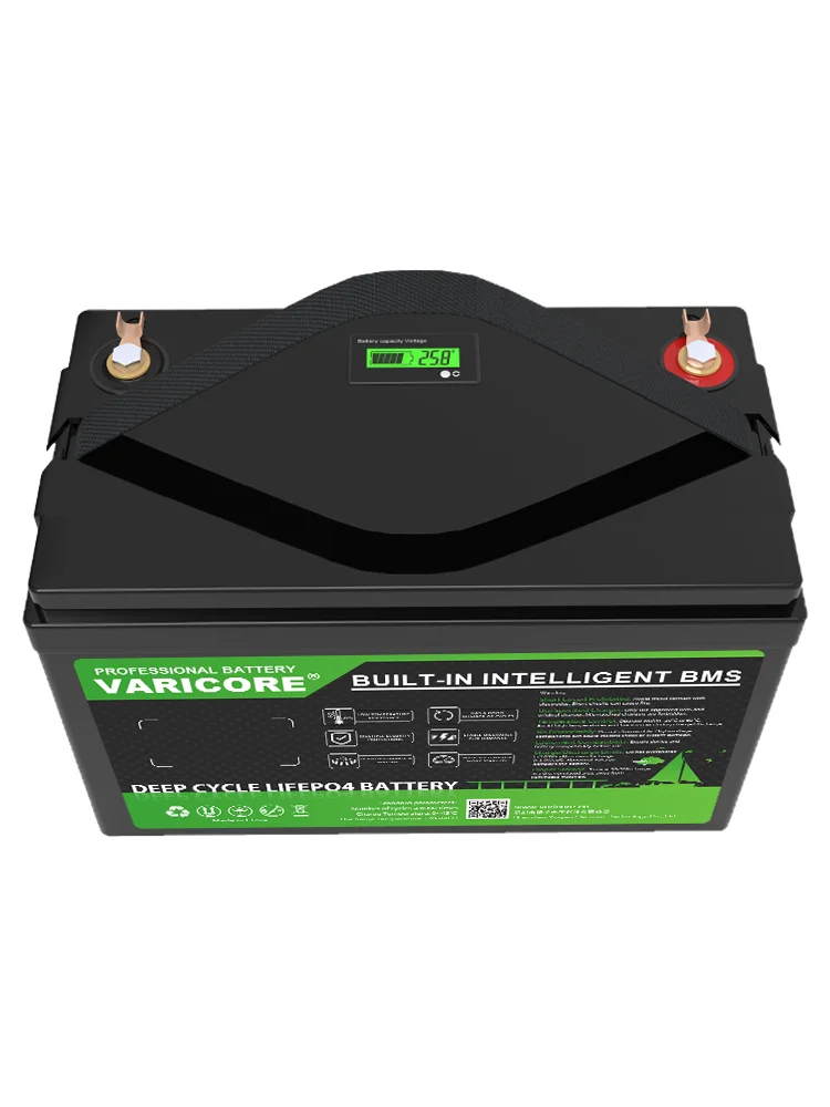 VariCore 24V 60Ah LiFePO4 Lithium-Eisenphosphat-Batterie + 29,2V 5A Ladegerät, lange Lebensdauer, große Kapazität, EU-zollfreier Großhandel, für Wohnmobil-Camping.