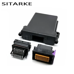 1 Kit Set 24 Pin Way Auto Plastic ECU Enclosure Box With Matching Male And Female 24P FCI Connectors