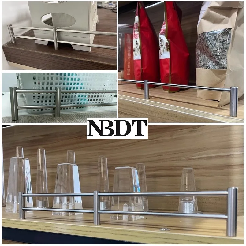 2Pcs Stainless Steel 304 Guardrail Stand Bracket For Serving Cart Wine Tea Trolley Supermarket Shelf Rack Storage