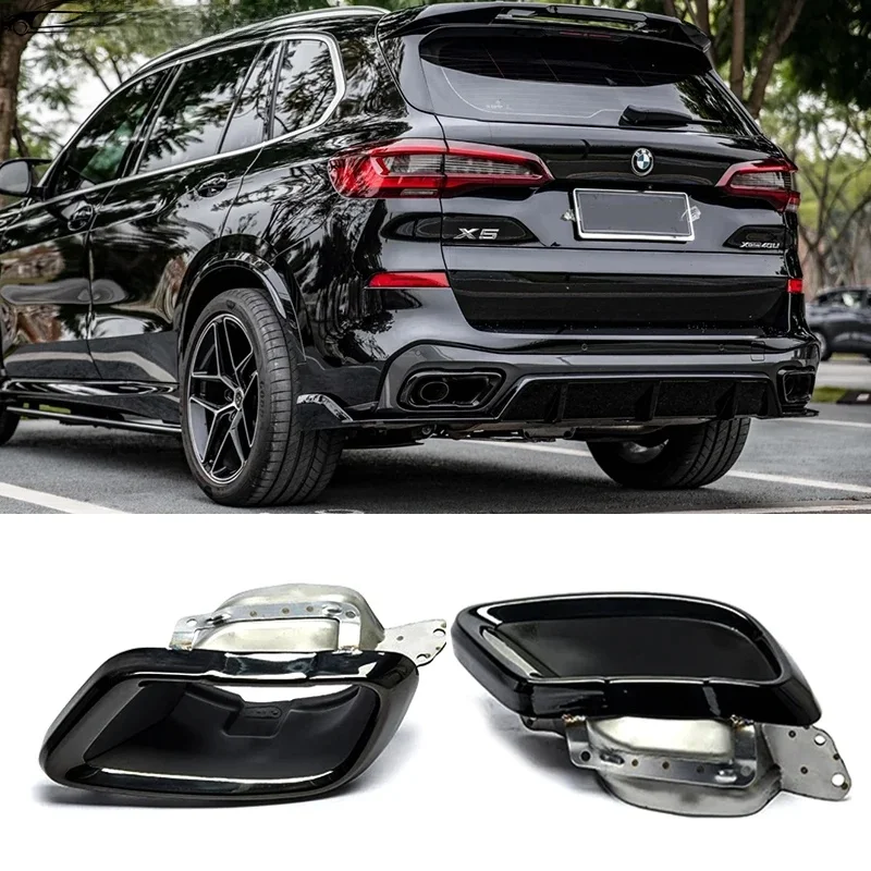 Pour BMW X5 G05 X6 G06 X7 G07 carré noir tuyau d'échappement silencieux en-tête buse en acier inoxydable 2019 à 2024