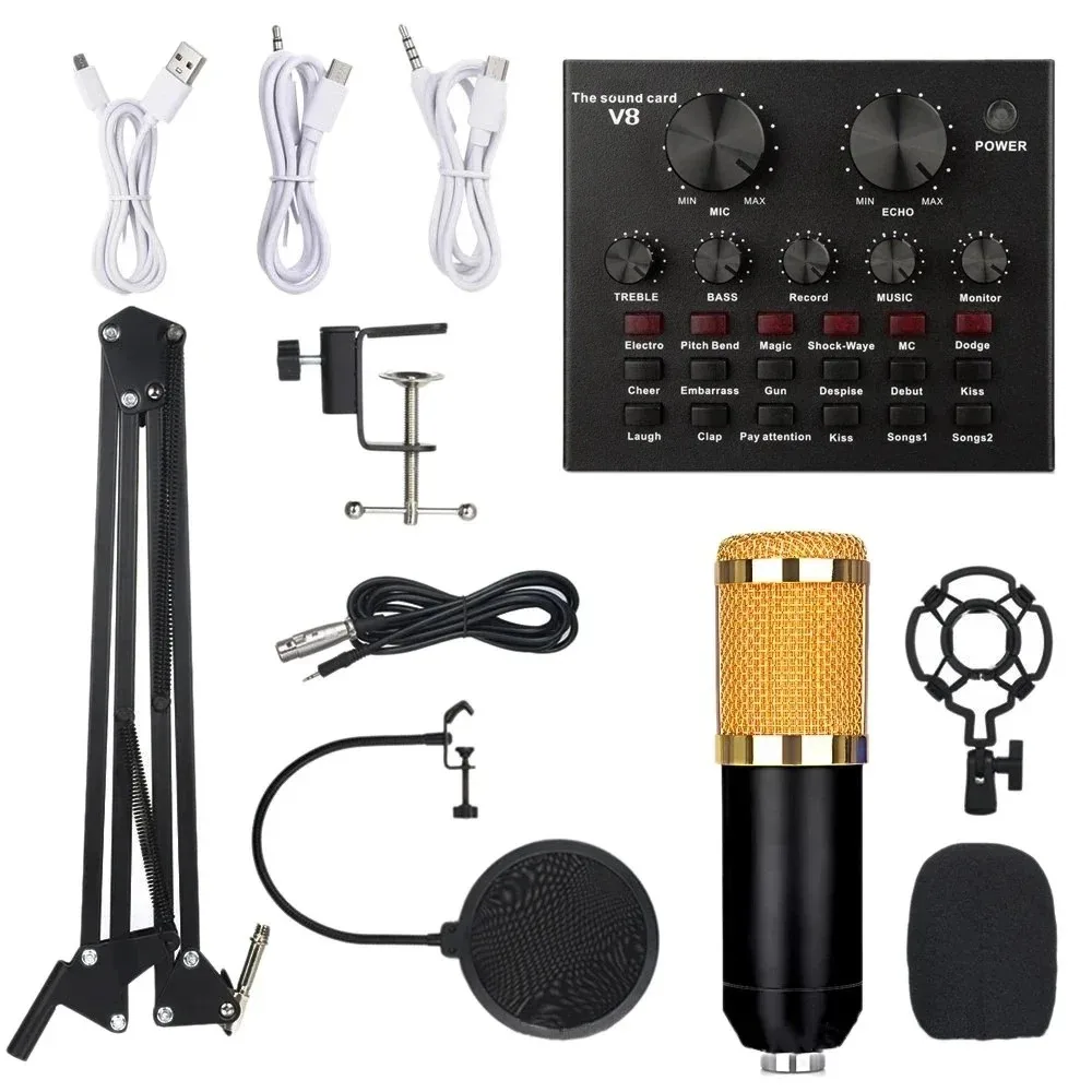 Mesh Interface Microphone Kit V8 Plus BM800 Professional Recaps Exceptional Sound Equipment Full Studio Podcast Video