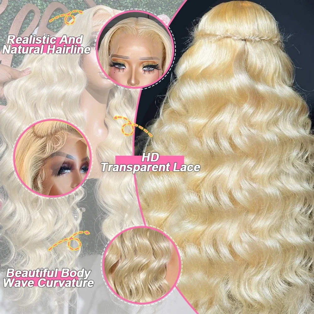 613 Honingblonde Kant Voorkant Menselijk Haar Pruiken Body Wave Brazilian 30 36 Inch Remy 13X6 Hdlace Frontale Pruik Voor Vrouwen