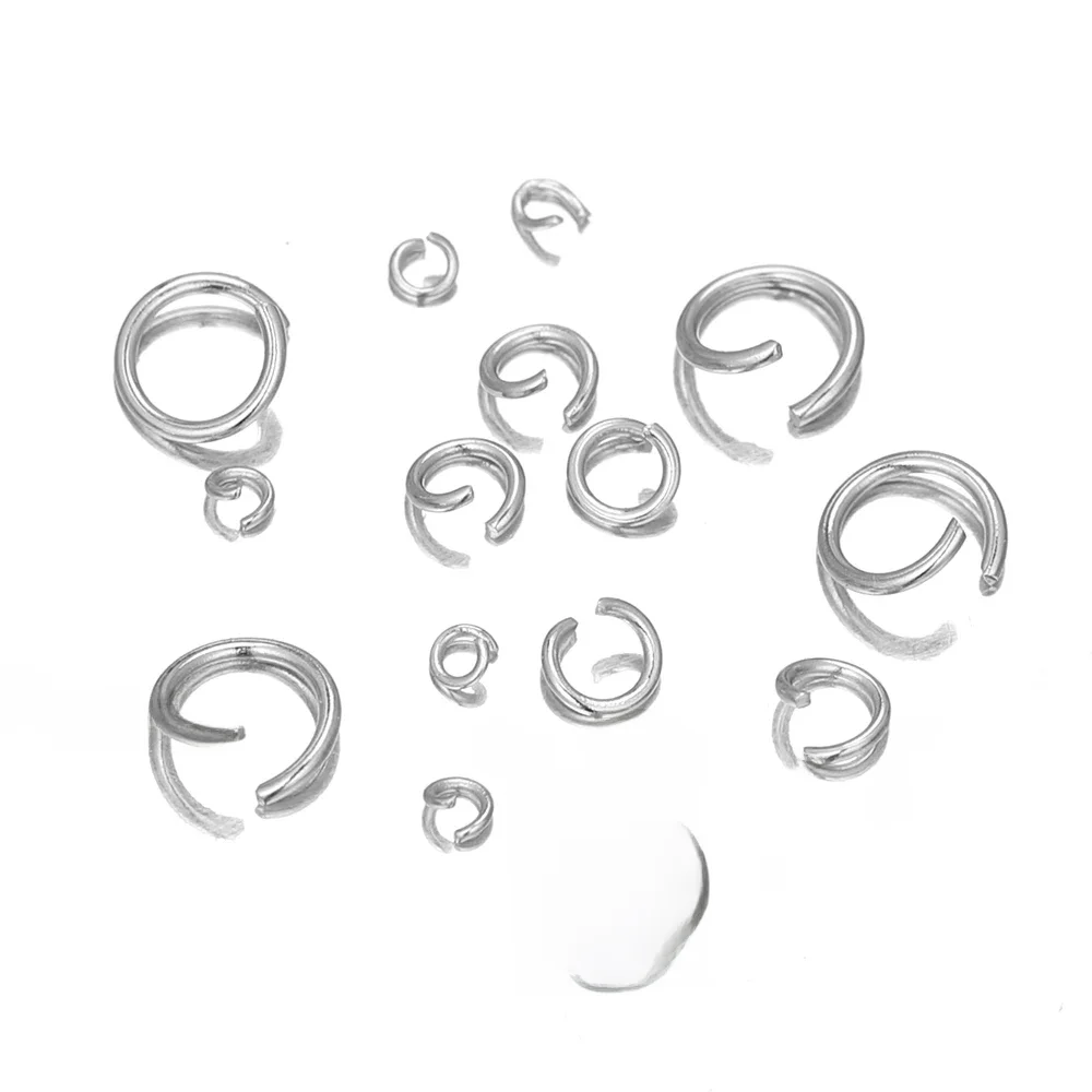 Anneaux ouverts en acier inoxydable, 200 pièces, connecteurs d'anneaux de saut pour la fabrication de bijoux, Accessoires de collier, 4mm 5mm 6mm 7mm 8mm