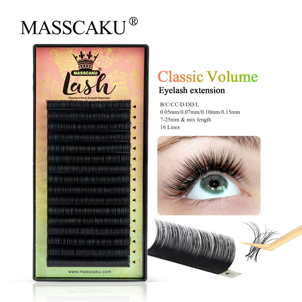 

Wholesale Mix 8-15mm Handmade Korean Pbt Lash C D Curl Cashmere Classic Eyelashes Extension Natural Soft Faux Mink Fluffy Lashes