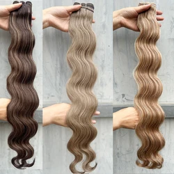 Colored Ombre Body Wave Synthetic Hair Weave Bundles Soft Human-Like Heat Resistant Fiber Matte Body Wave Ponytail Hair Weaving