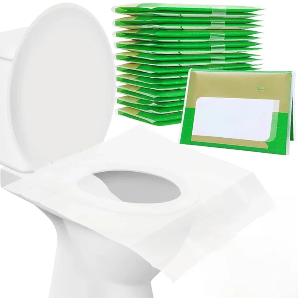 Housse de siège de toilette jetable, 50/30/10 pièces, Portable, voyage, Camping, hôtel, salle de bain, dégradable, étanche, tapis de toilette, accessoires