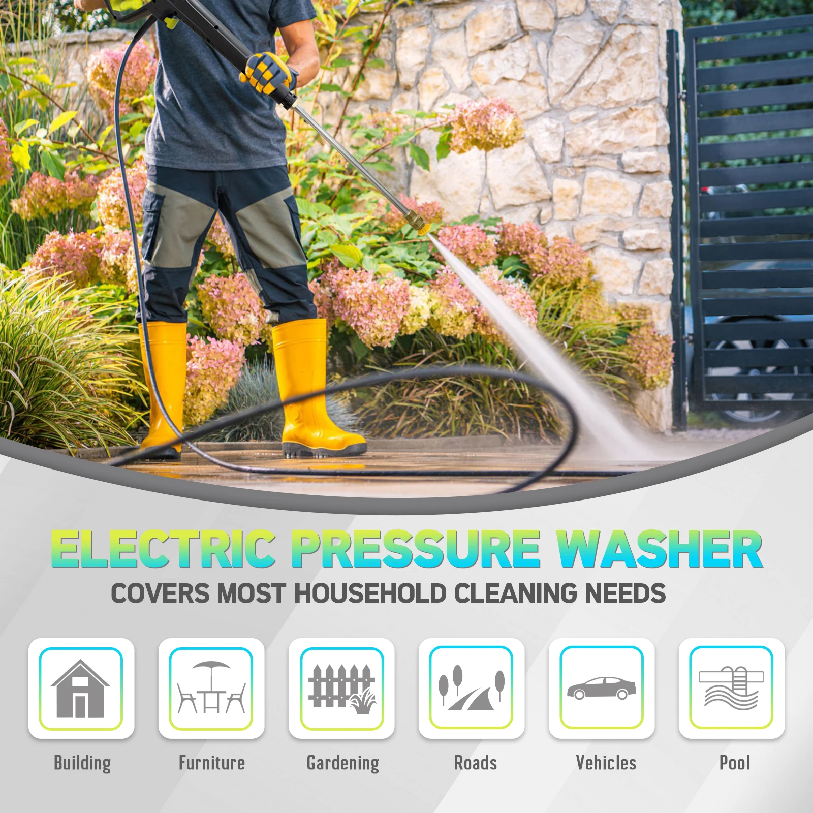 5000 PSI 3.6 GPM Electric Pressure Washer with Touch Screen & Foam Cannon 5