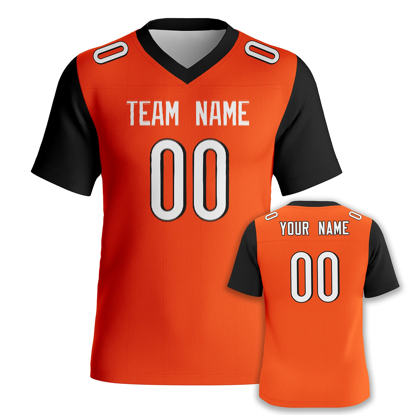 

Custom Orange American Football Jersey Personalized Football Team Top with Name Number Football Tee for Men Women Youth Kids