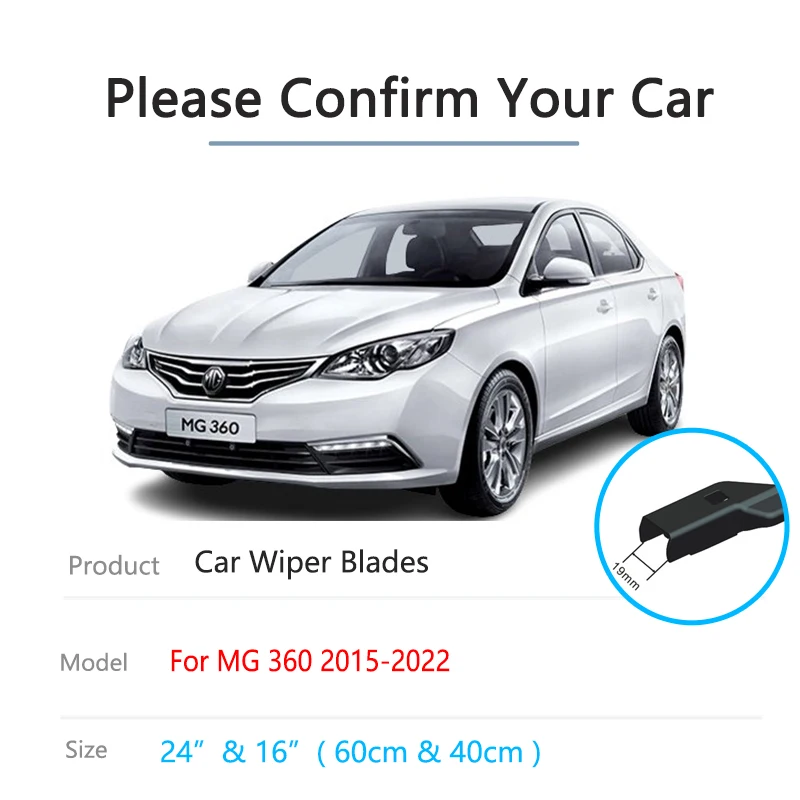 2x For Roewe MG 360 2015~2022 Auto Front Frameless Wiper Blades Windshield Windscreen Strip Universal Car Cleaning High Quality