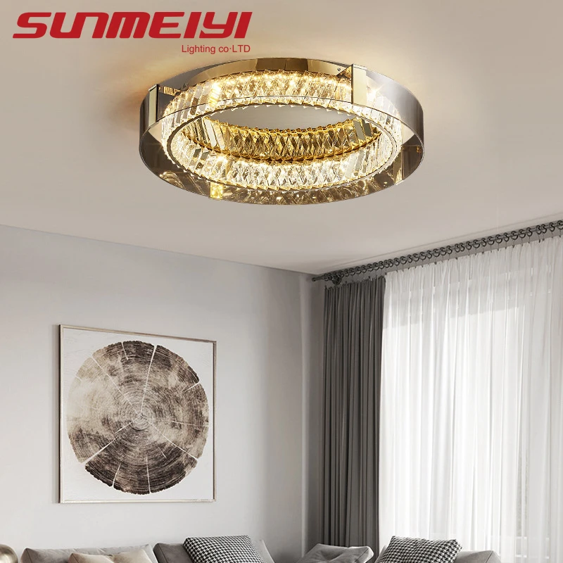 

Modern Luxury K9 Crystal Ceiling Lamp Gold Led Dimmable Light For Dining Living Room Bedroom Home Decor Indoor Lighting Lustres