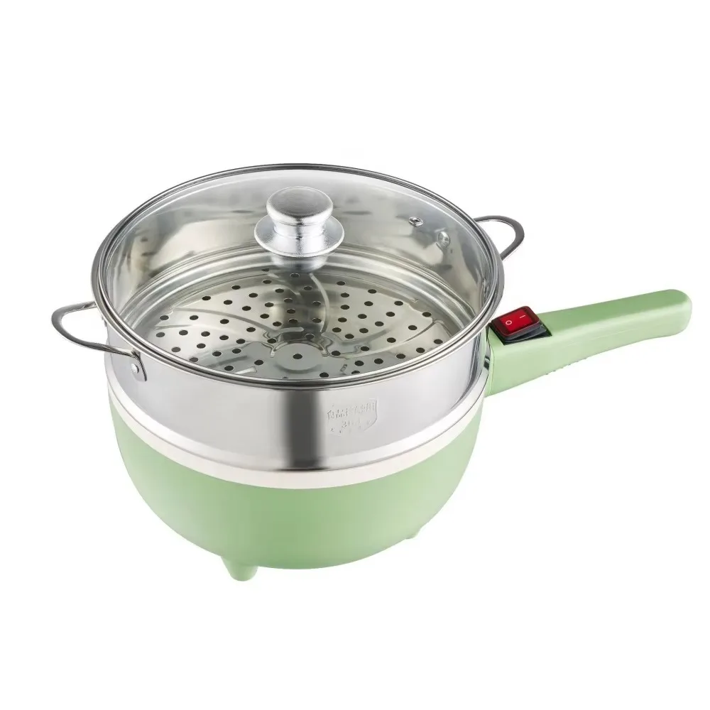 Portable Electric Hot Pot Cooker Non-Stick Mini Heating Frying Pan Multi-Function Rice Cooker Steamer Food Grade Skillet for Car