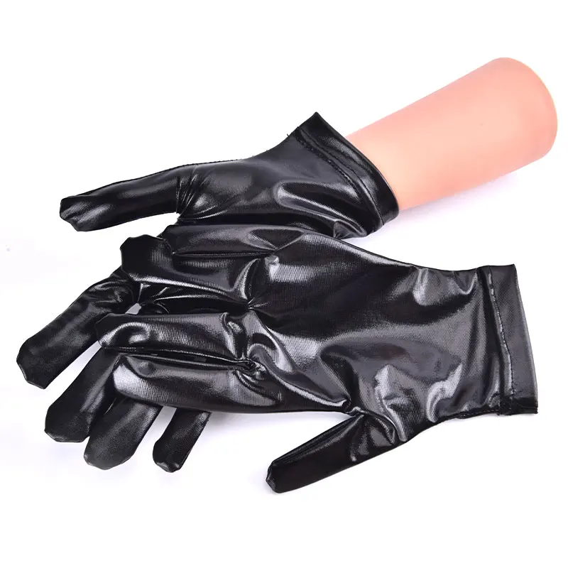 Stretch PU Leather Skinny Long Glove Punk Rock Hip Hop Jazz Disco Dance Gloves