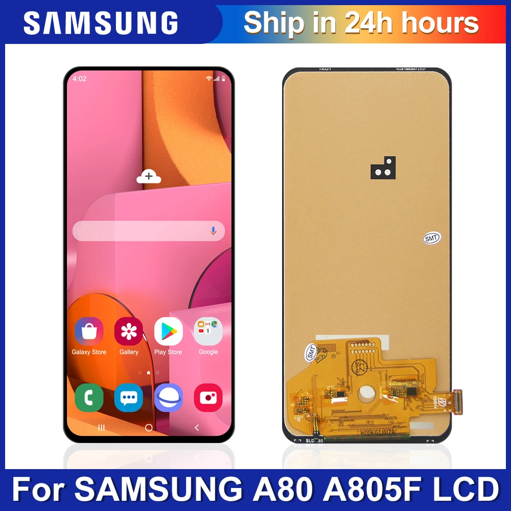 AAA+ For Samsung A80 A805 A805F LCD display Touch Screen Digitizer Assembly with Fingerprint For Samsung A90 LCD