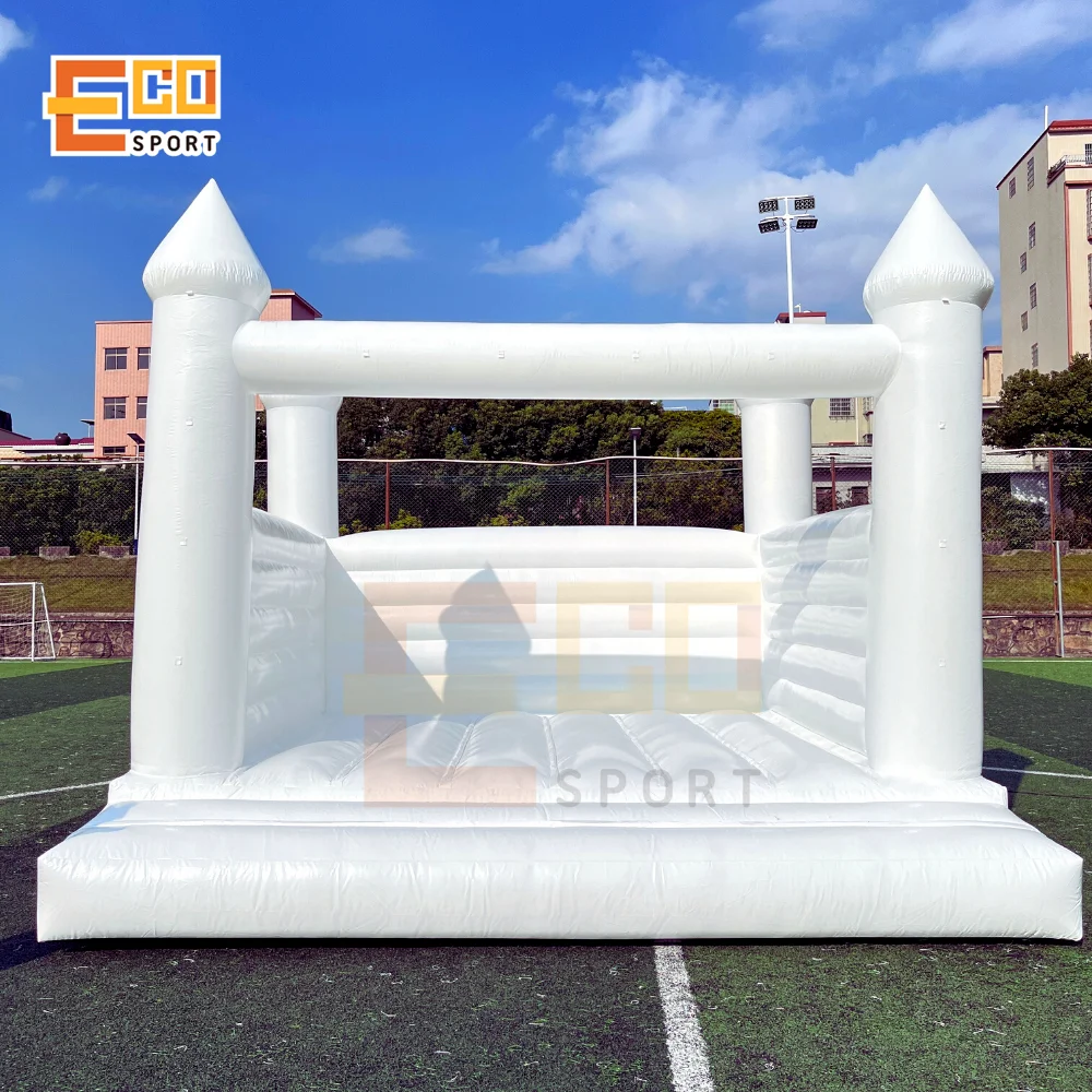 New product Inflatable Jumping Bocuncy Castle Wedding Bouncer White Bounce House with Blower