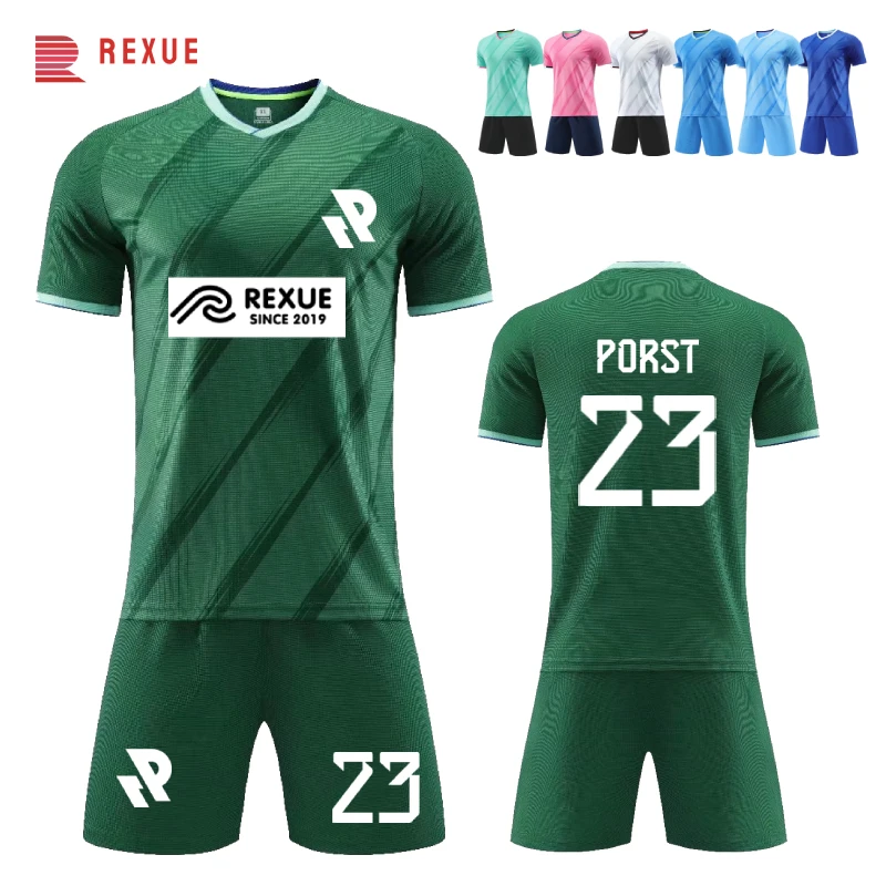 New Season Football Jersey Suit For Men Children DIY Custom  23/24 Hot Sell Quick Dry Boys Teenagers Soccer Uniform Clothing Set