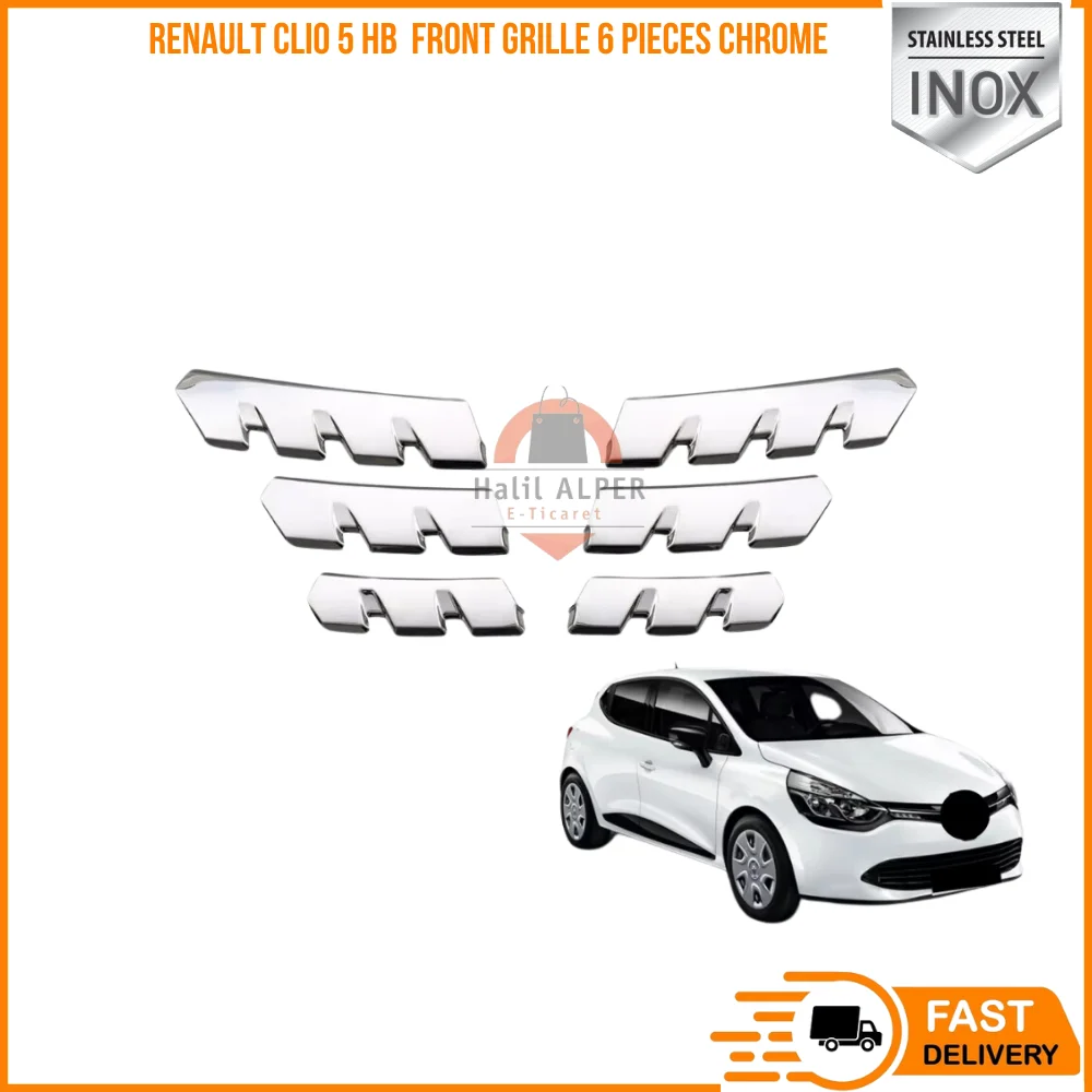 

For Renault Clio 5 HB 2020 and After Front Grille 6 Pieces Chrome Styling Car Accessories Car Exterior Accessories Styling Tunin