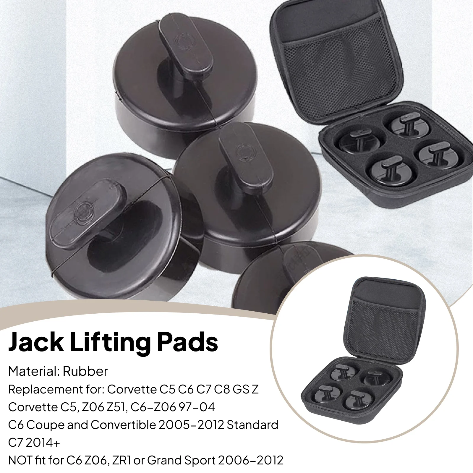 

4Pcs Jack Lifting Pads Protects Battery Chassis Paint Jack Pads Adapter for Chevrolet Corvette C5 C6 C7 C8 GS Z Replacement