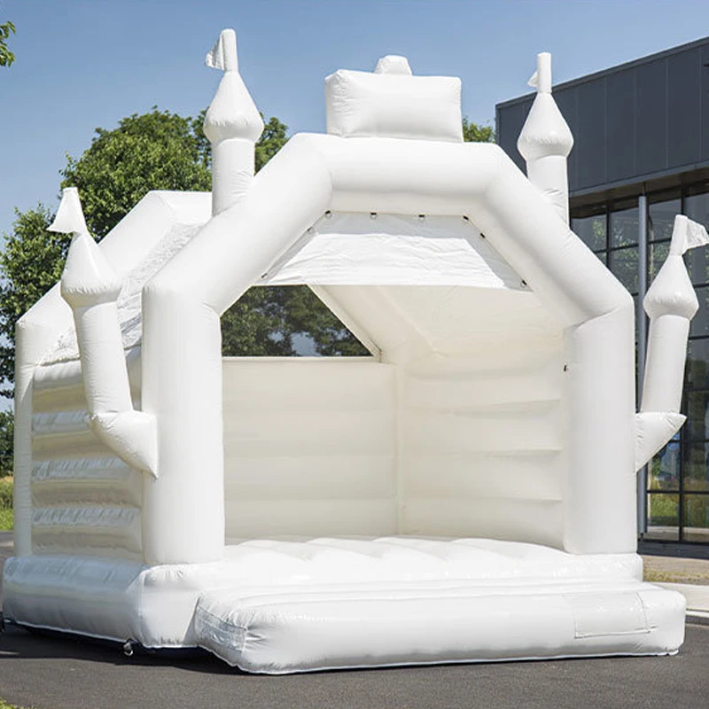 Inflatable bouncer bouncy castle for kids White Commercial Inflatable Wedding Bouncer Jumper Jumping Bouncy White Castle Bounce