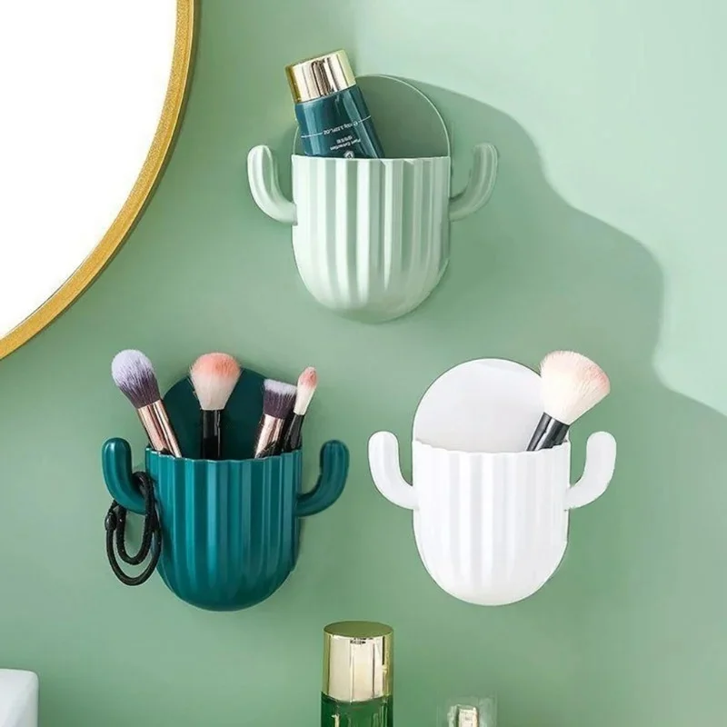 Tube de rangement mural pour peigne créatif, maquillage sans perçage, salle de bain