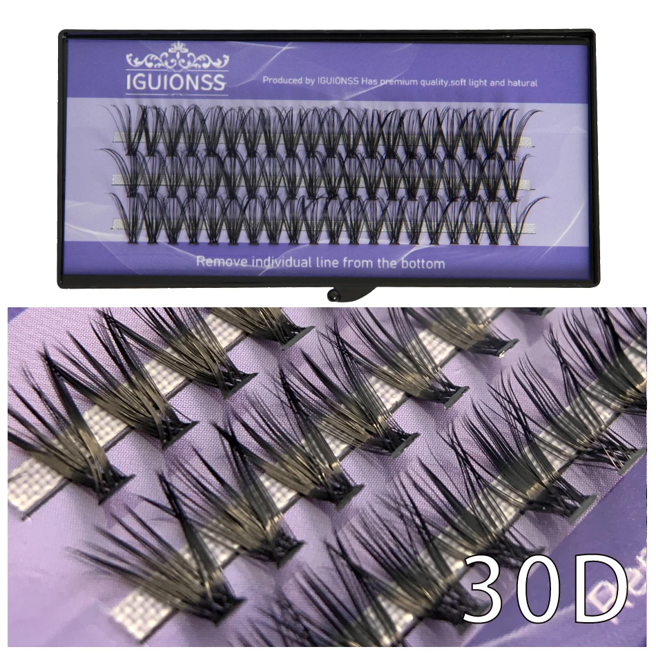 IGUIONSS 10pcs 30D40D Super Cluster Eyelash Extension Natural Mink Eyelash Bunche Cilias Individual Lashes Makeup Cilias Volume