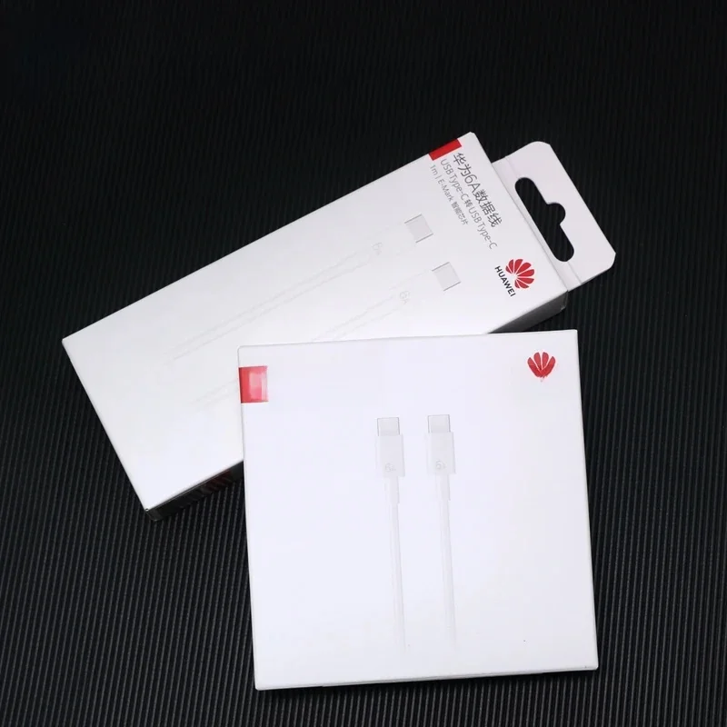 Oryginalny kabel USB Type-C do Type-C Huawei Matebook o długości 1.8m/1m, szybki kabel do transmisji danych 6A, kompatybilny z telefonami Huawei P50, P60, P70 Pro, Mate40 Pro — zdjęcie produktu 6