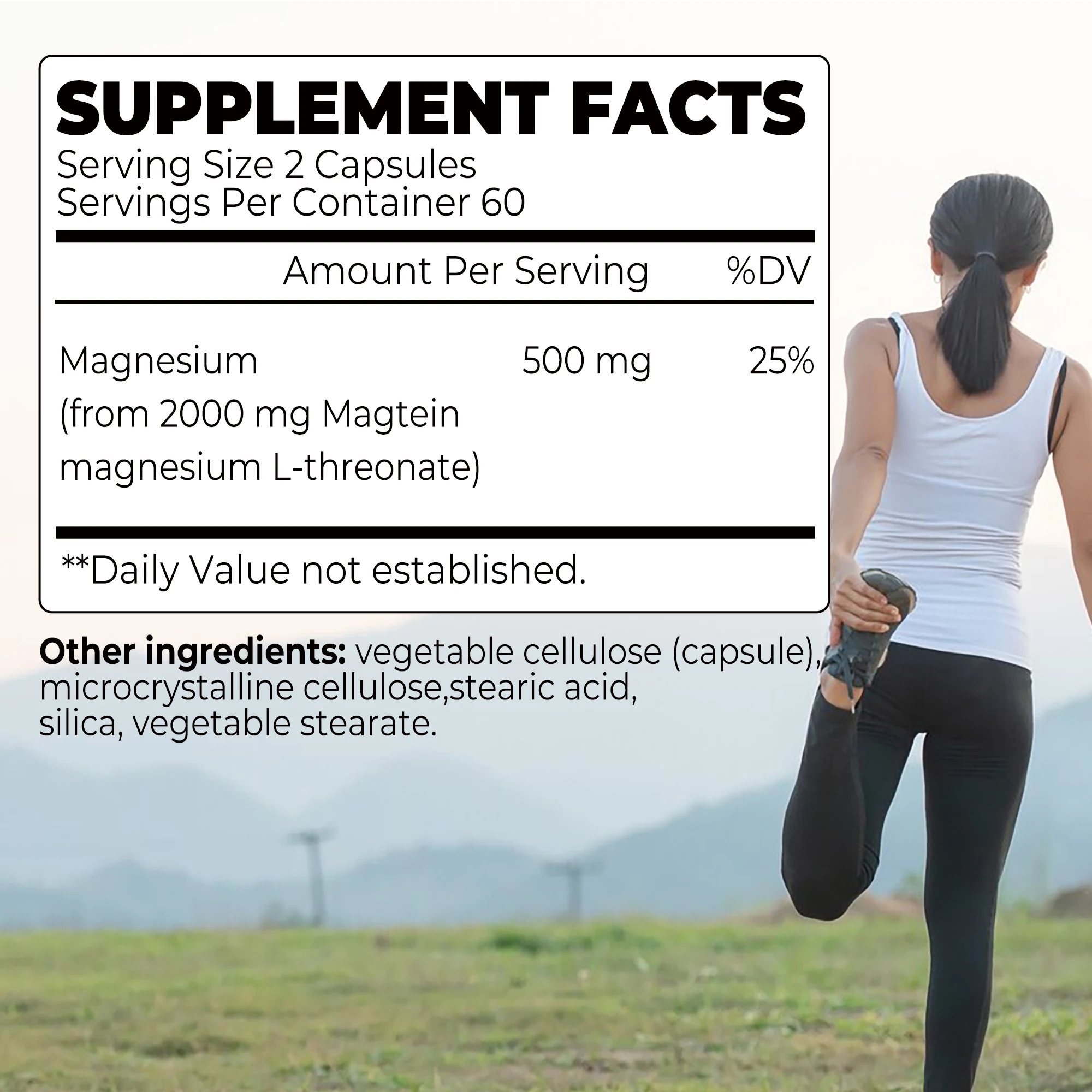 Magnesium L-Threonate Supplement - Supports Quality of Sleep, Focus, Memory & Learning Brain Health - 120 Capsules