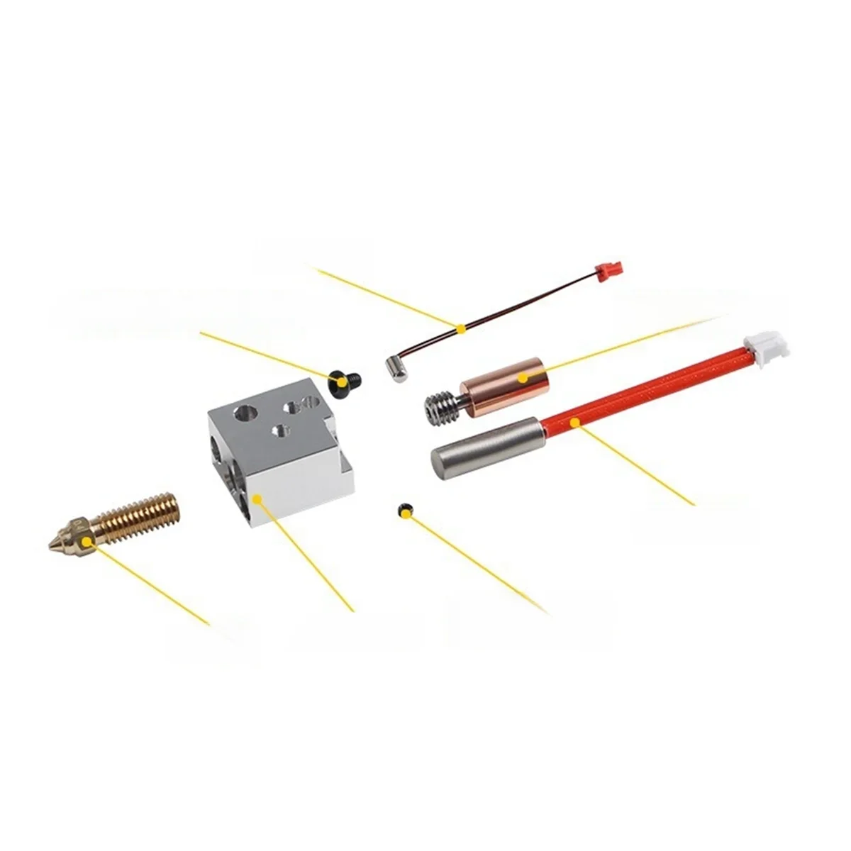 SV06 Plus Hotend Kit Metal High Flow Hotend Kit 0.4mm Brass Nozzle 3D Printer Pccessories for SV06 Plus SV07 SV07 Plus — zdjęcie produktu 7
