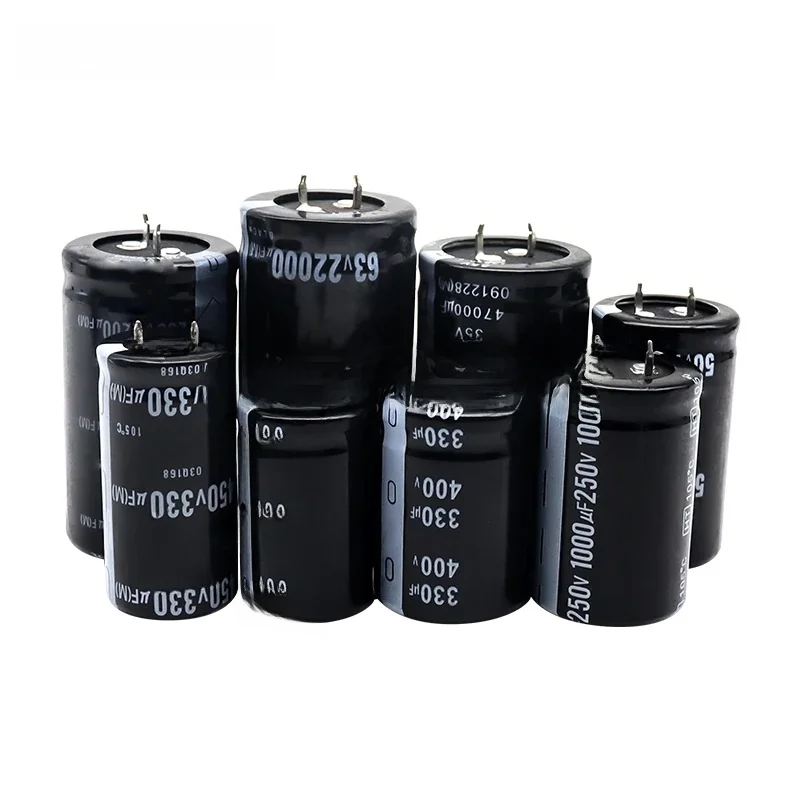 2szt Dobrej jakości 16V 25V 35V 50V 63V 80V 100V 200V 250V 400V 450V 820UF 6800UF 10000UF 22000UF Aluminiowy kondensator elektrolityczny — zdjęcie 2