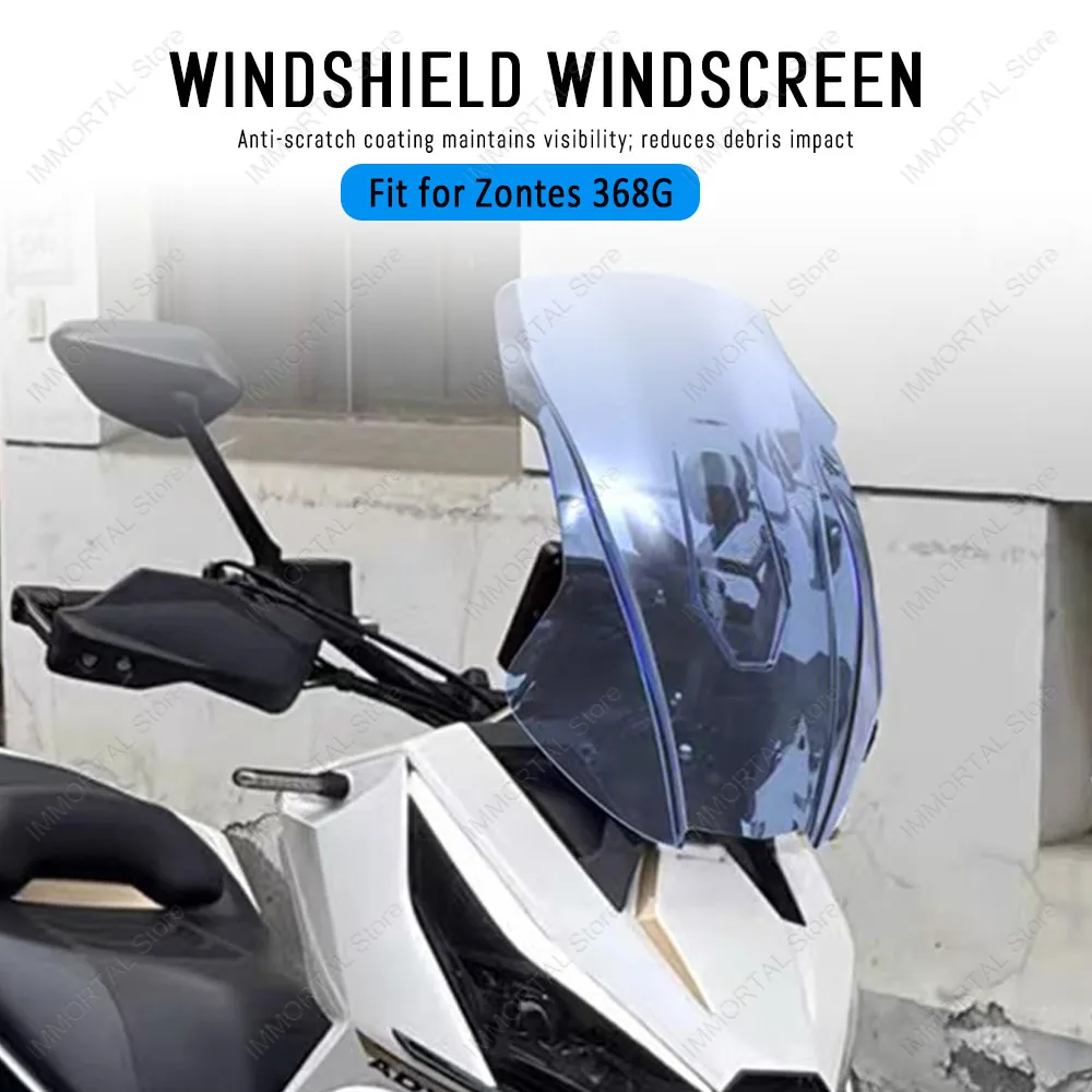 

for ZONTES 368G Motorcycle Windshield Modification Height Front Rain Shield Wind Deflector Non Destructive Installation