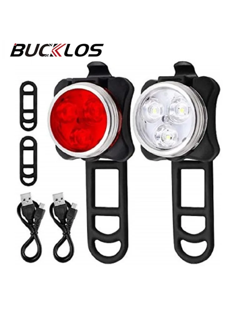 AliExpress BUCKLOS Bike Front/Rear/Set Light Bicycle Taillight Headlight Bright Bike Mini Warning Lights Cycling Lighting MTB Riding Safely