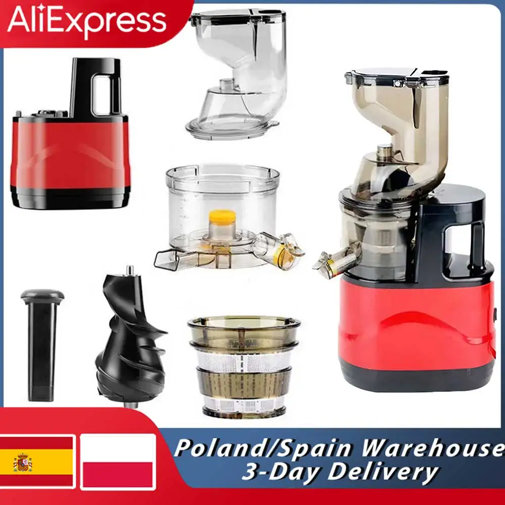 Extracteur de jus à froid multifonctionnel 500W, extracteur de jus de fruits et légumes à large ouverture avec fonction de séparation des résidus, presse-agrumes électrique portable pour la maison,