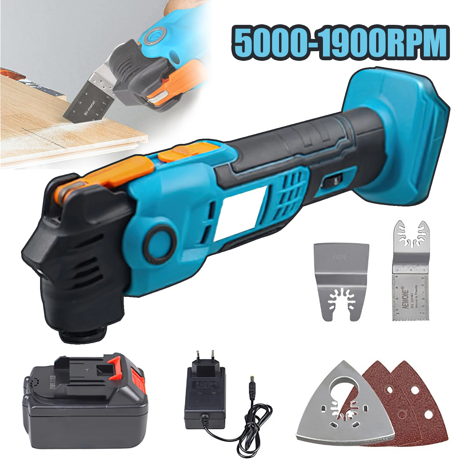 Cordless 20V Quickrelease Oscillating Tool Multifunction tool Anti-Vibration Compatible for MAKITA 18V Renovator Trimmer