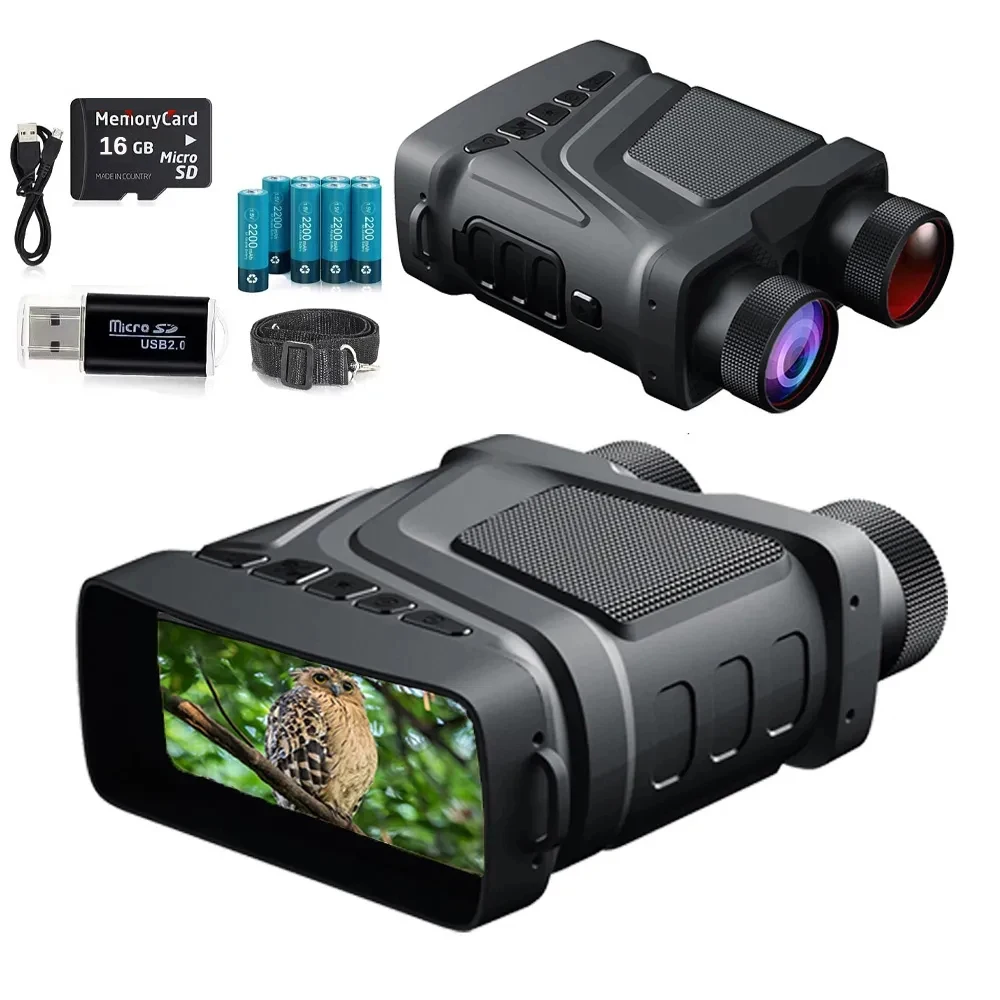 R12 Binoculars Night Vision Device Rechargeable 6W 850nm Infrared 1080P HD 5X Digital Zoom Hunting Telescope Photo Video Record